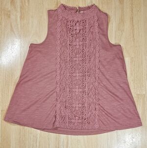 Mauve Crochet Sleeveless Top